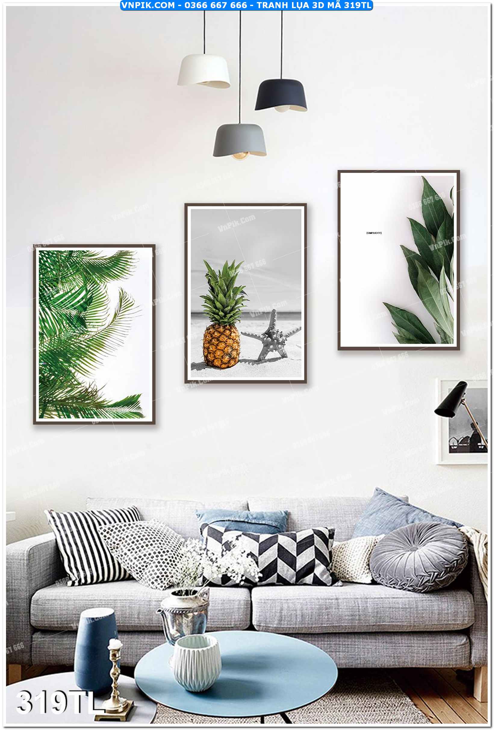 Tranh lụa 3D – Tranh trang trí dán tường 319TL