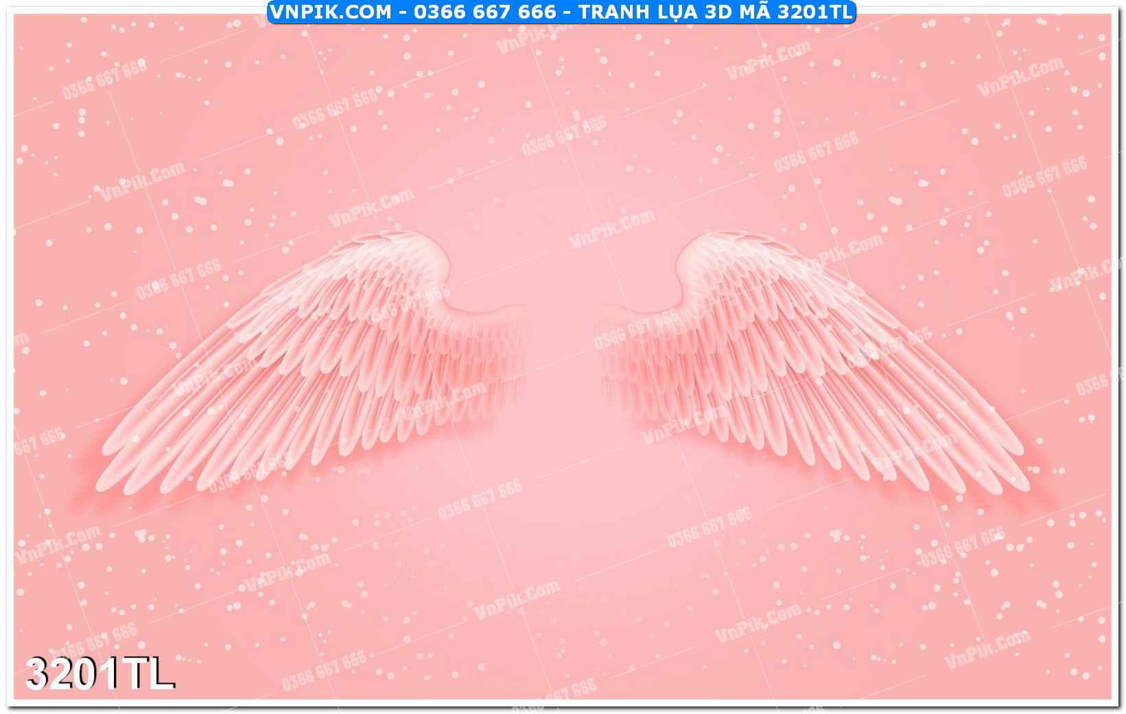 Tranh lụa 3D – Tranh trang trí dán tường 3201TL