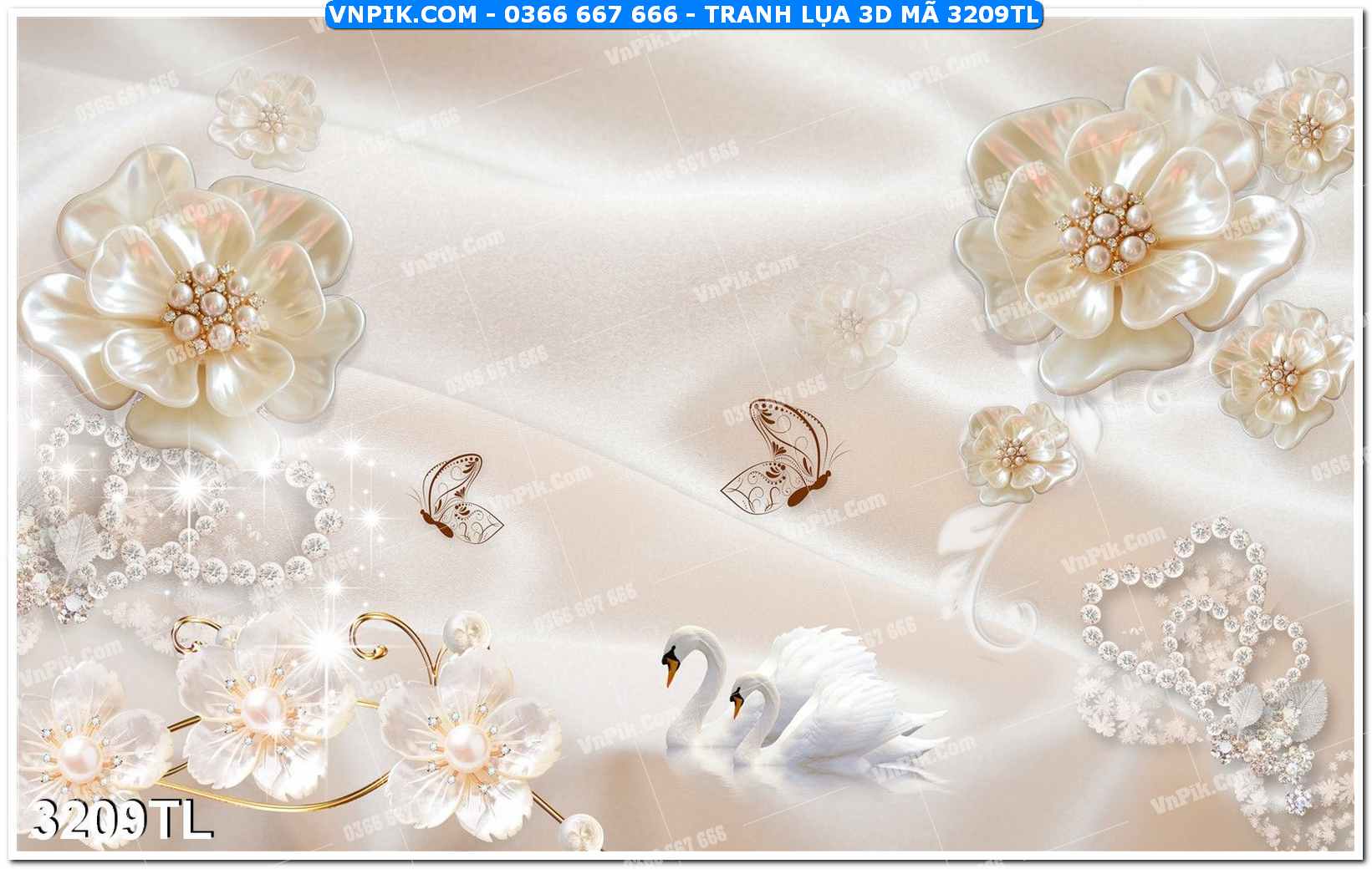 Tranh lụa 3D – Tranh trang trí dán tường 3209TL