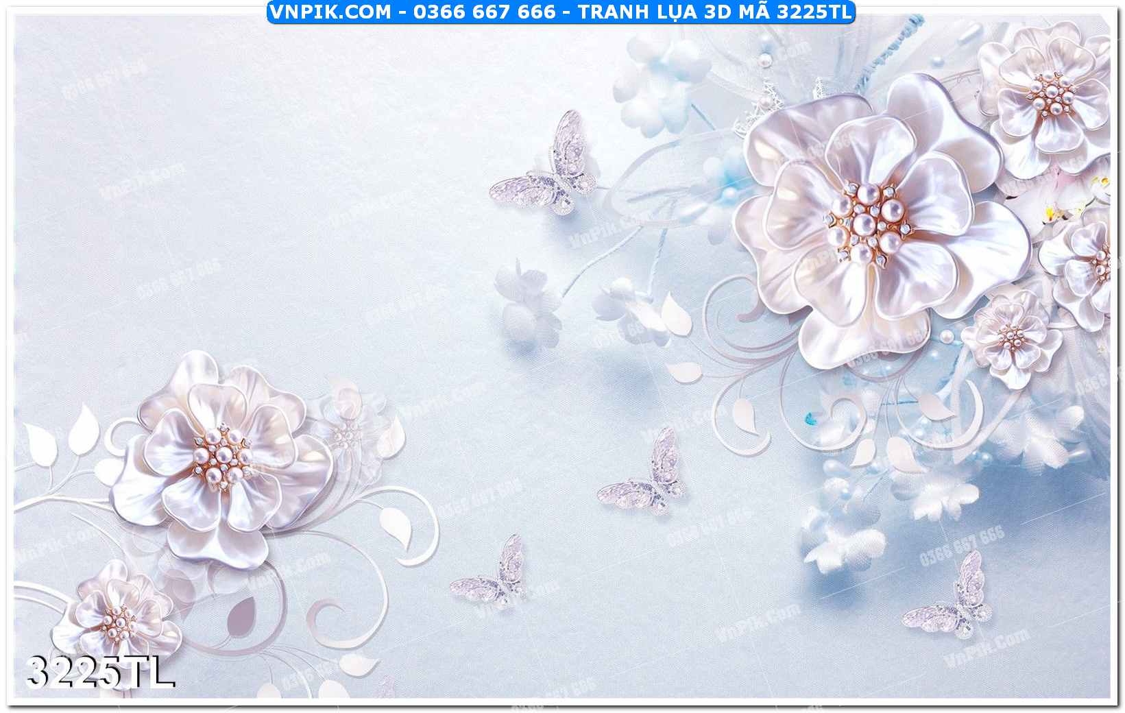 Tranh lụa 3D – Tranh trang trí dán tường 3225TL