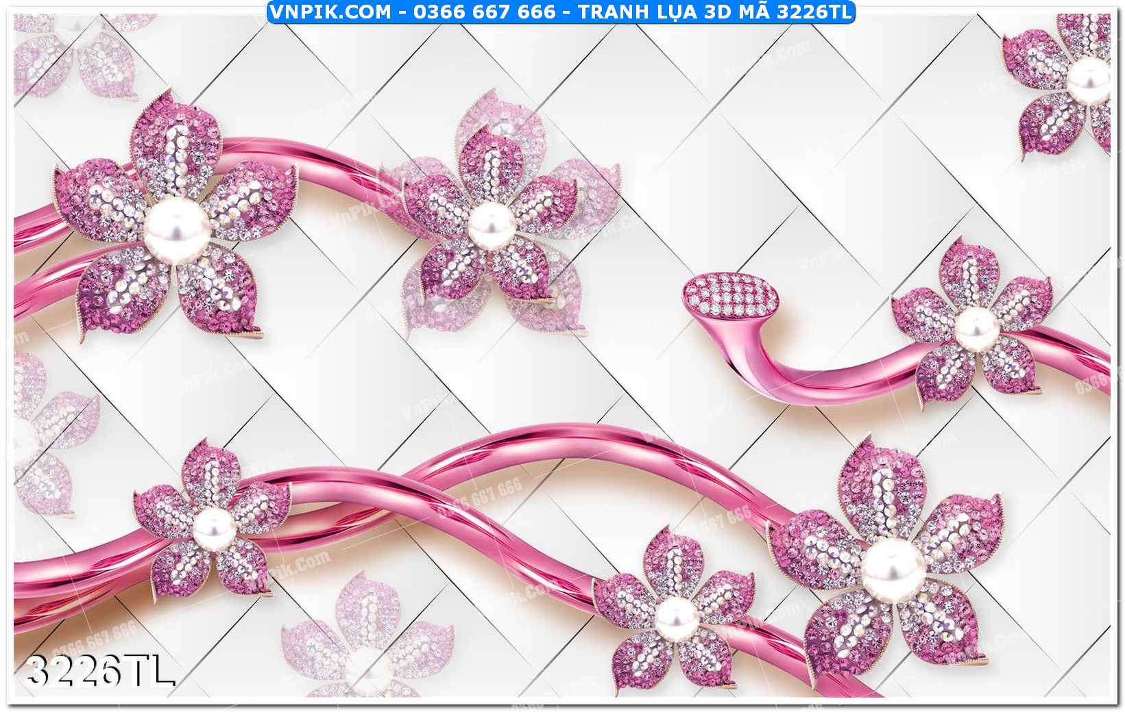 Tranh lụa 3D – Tranh trang trí dán tường 3226TL