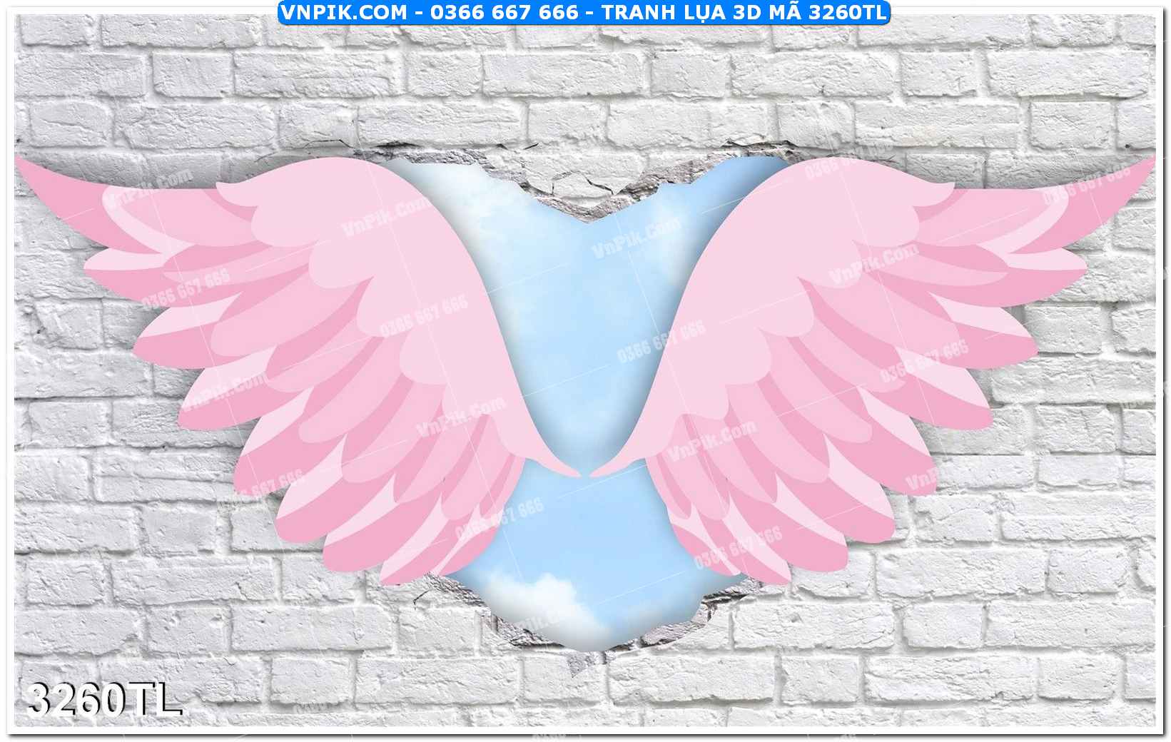 Tranh lụa 3D – Tranh trang trí dán tường 3260TL