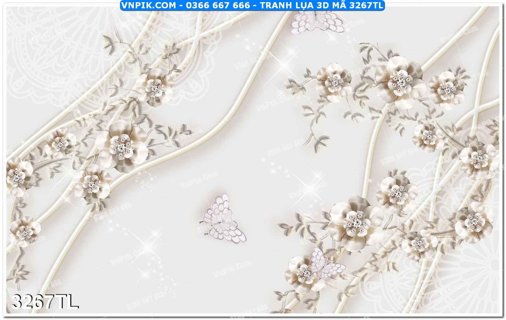 Tranh lụa 3D – Tranh trang trí dán tường 3267TL