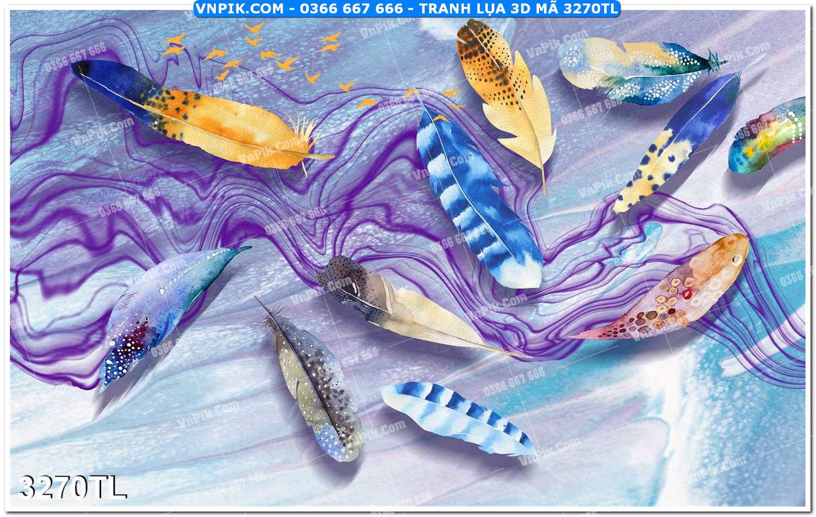 Tranh lụa 3D – Tranh trang trí dán tường 3270TL