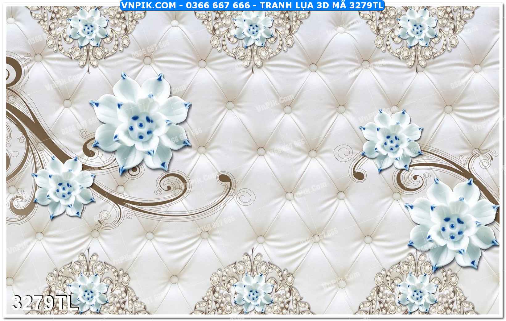 Tranh lụa 3D – Tranh trang trí dán tường 3279TL