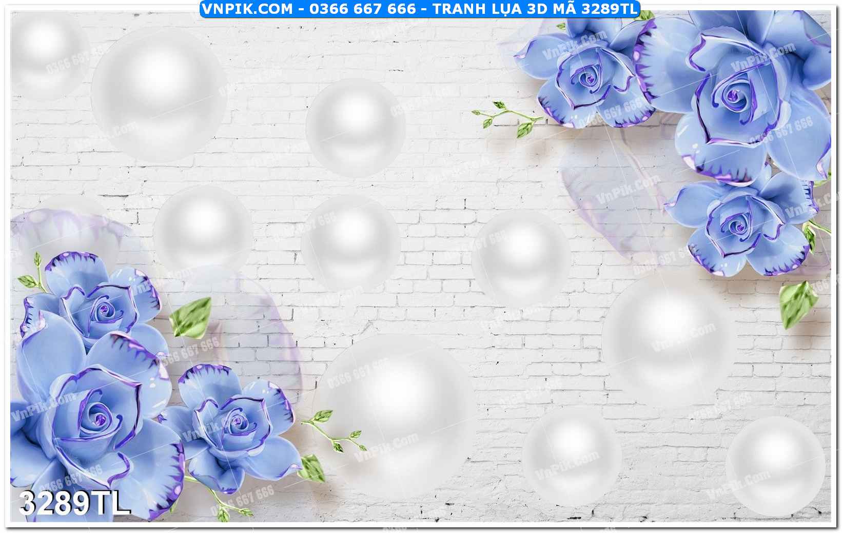 Tranh lụa 3D – Tranh trang trí dán tường 3289TL