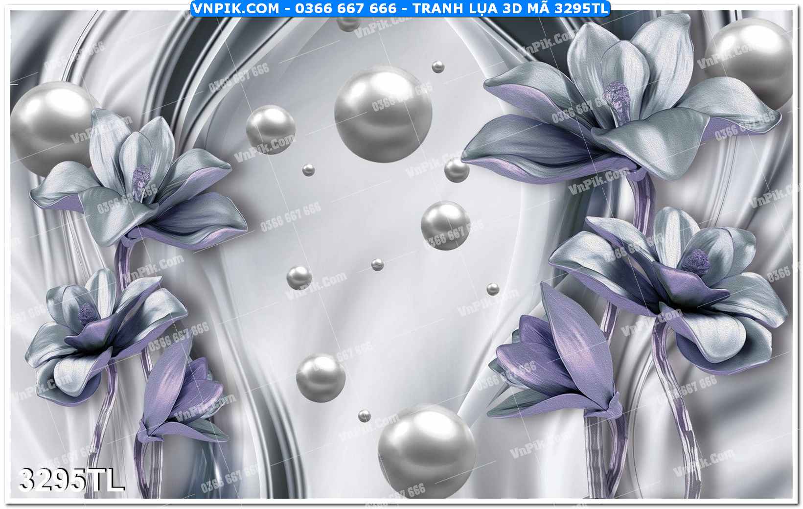 Tranh lụa 3D – Tranh trang trí dán tường 3295TL