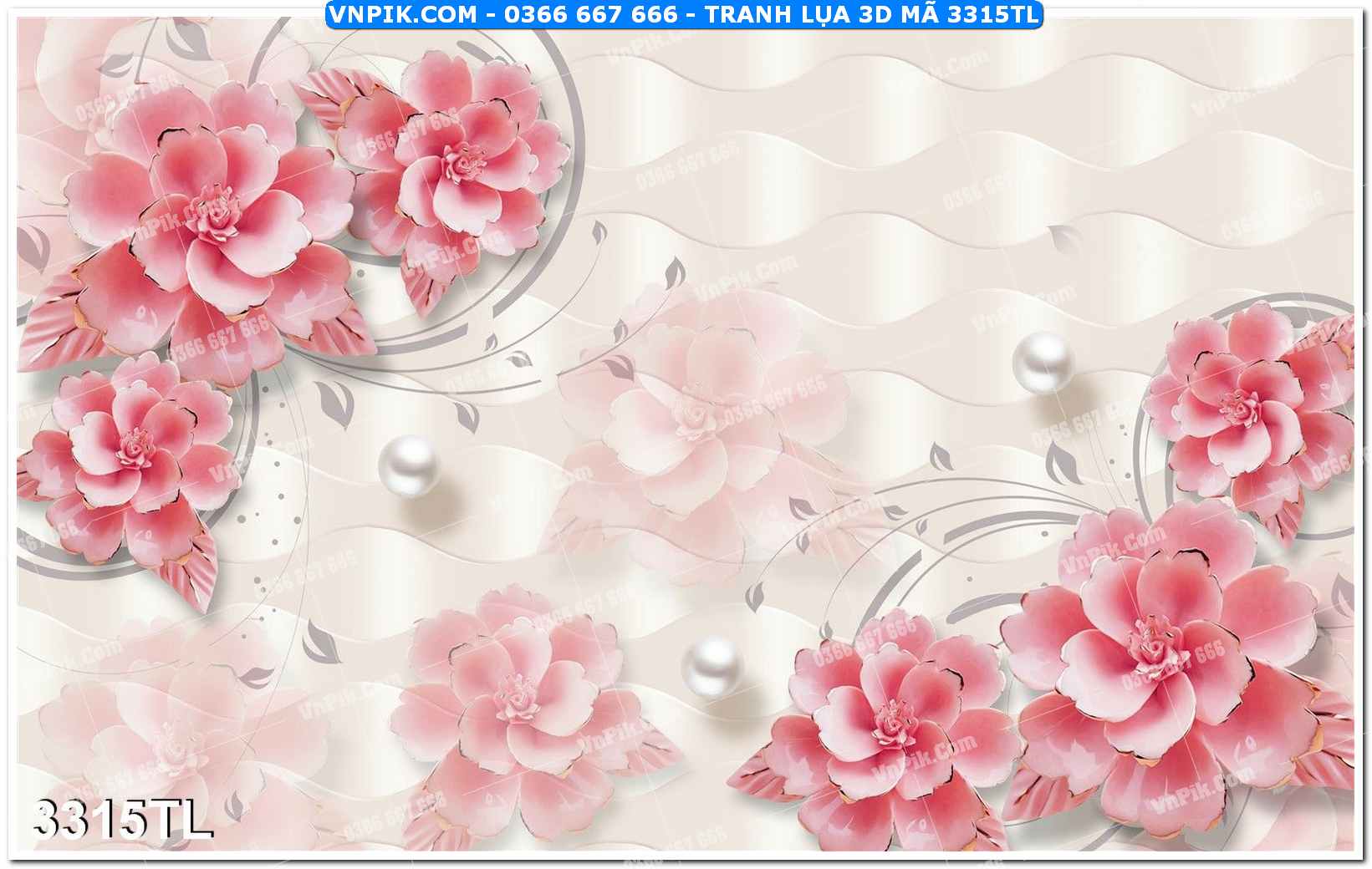 Tranh lụa 3D – Tranh trang trí dán tường 3315TL