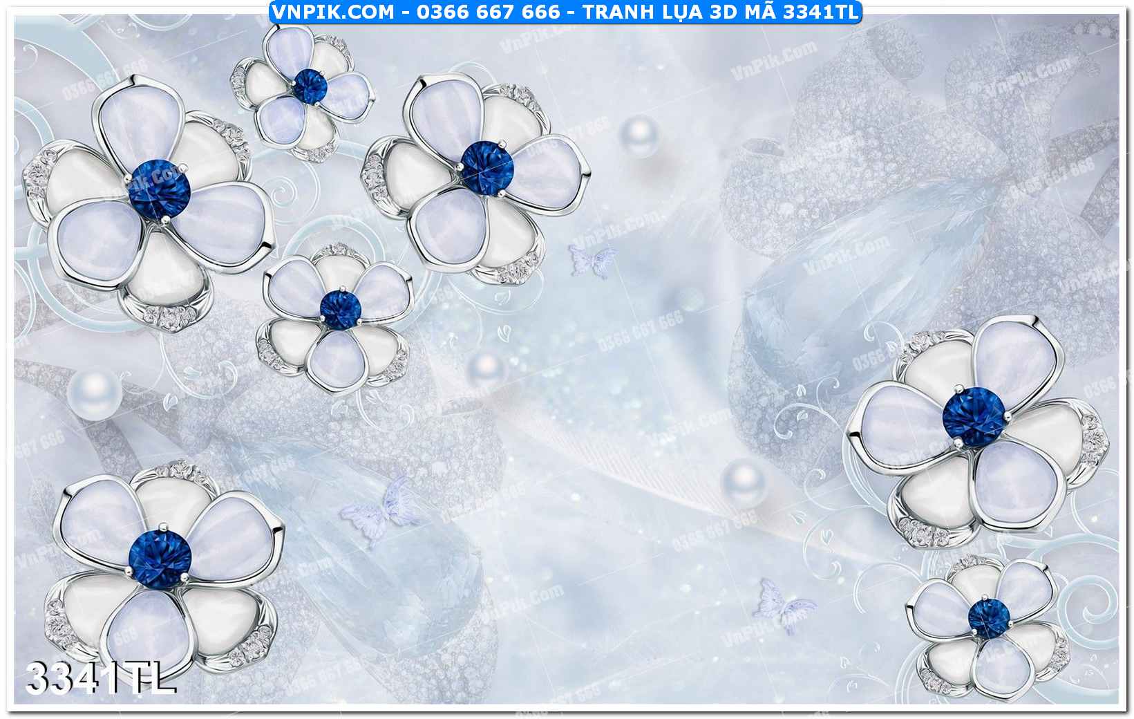 Tranh lụa 3D – Tranh trang trí dán tường 3341TL