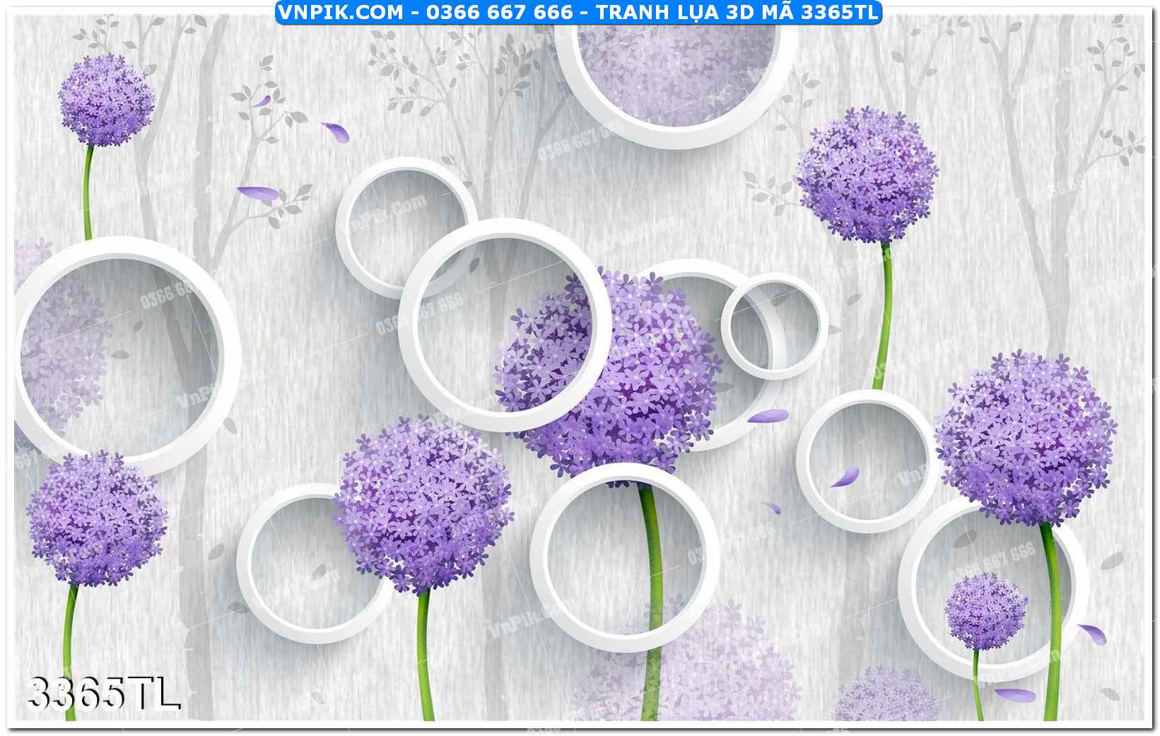 Tranh lụa 3D – Tranh trang trí dán tường 3365TL