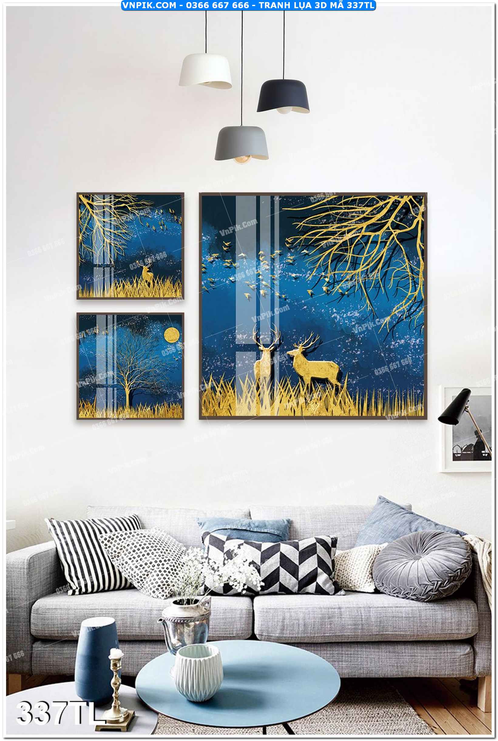 Tranh lụa 3D – Tranh trang trí dán tường 337TL