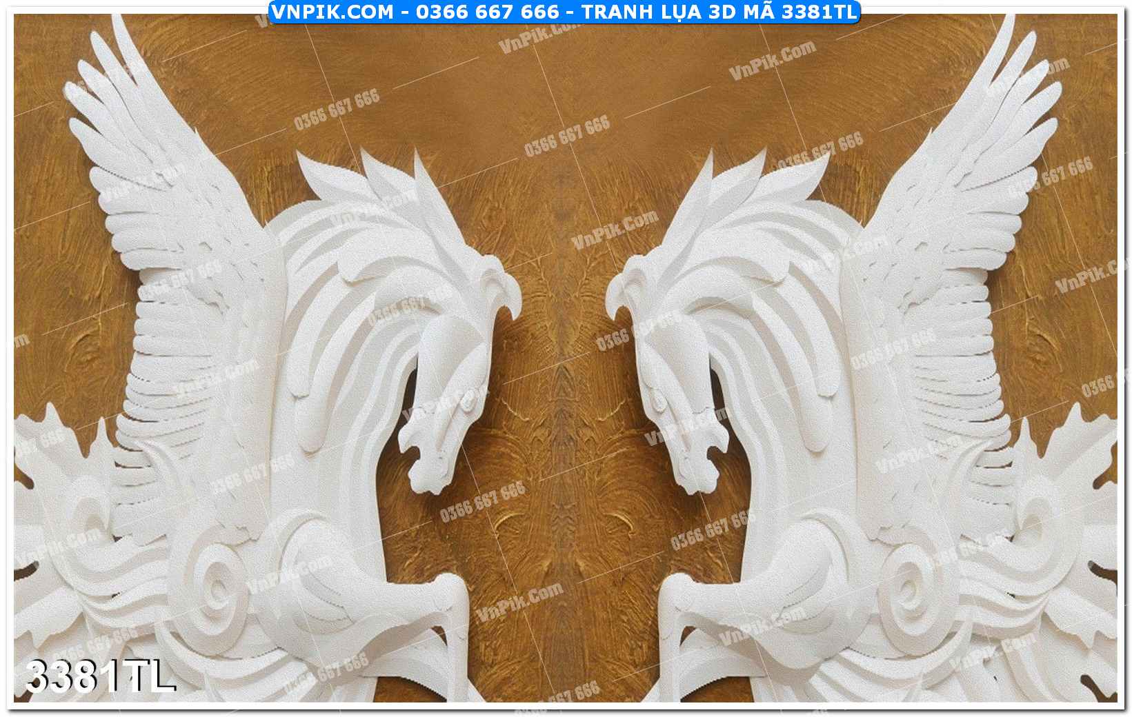 Tranh lụa 3D – Tranh trang trí dán tường 3381TL