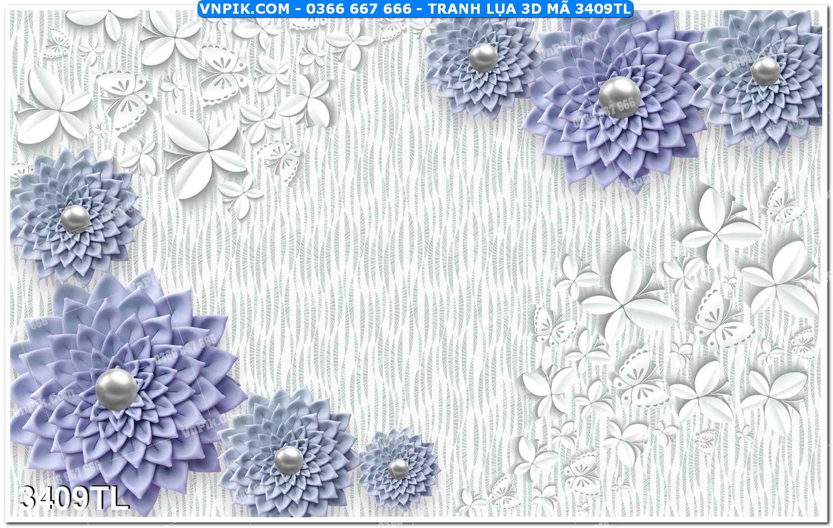 Tranh lụa 3D – Tranh trang trí dán tường 3409TL