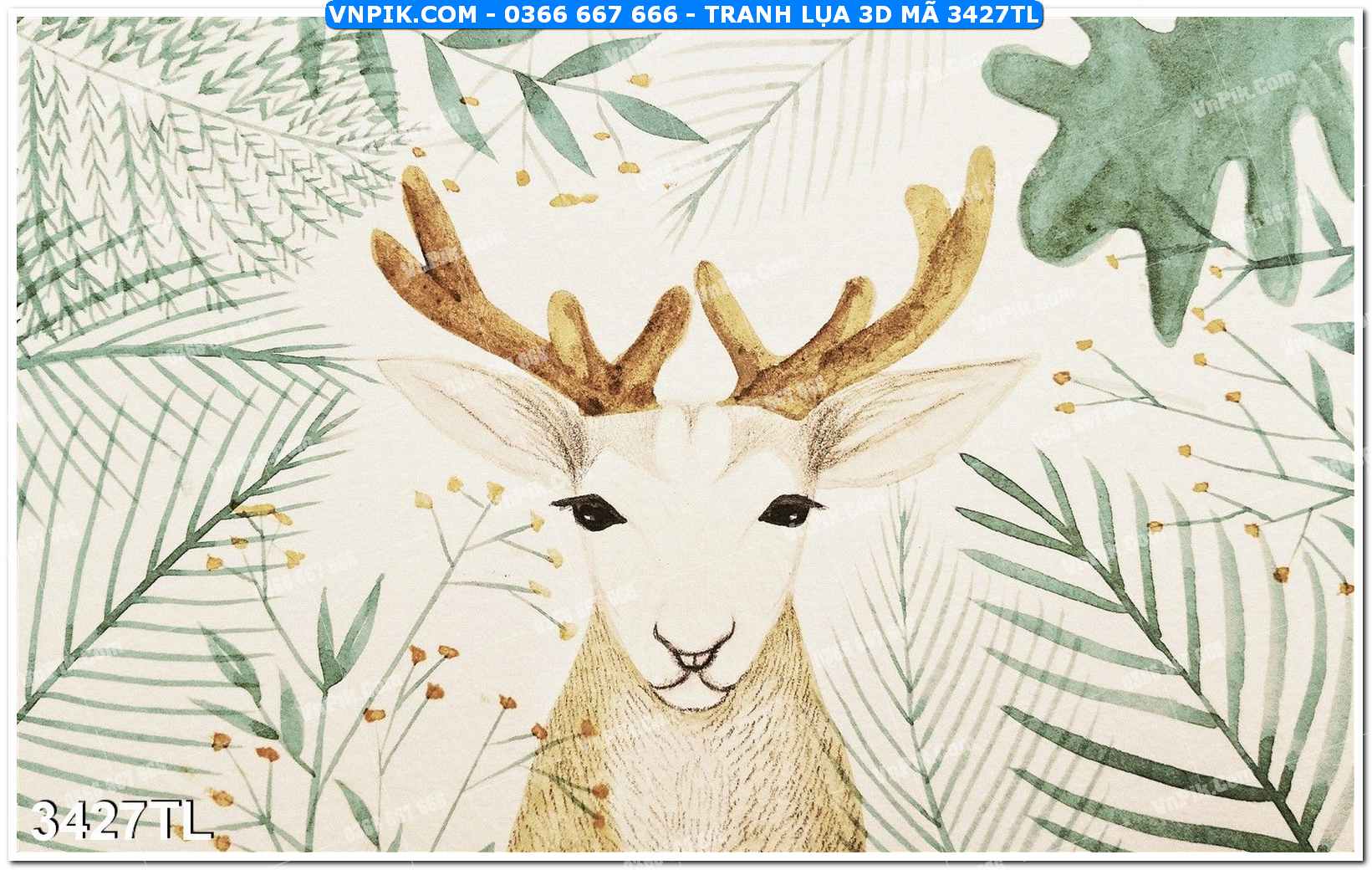 Tranh lụa 3D – Tranh trang trí dán tường 3427TL