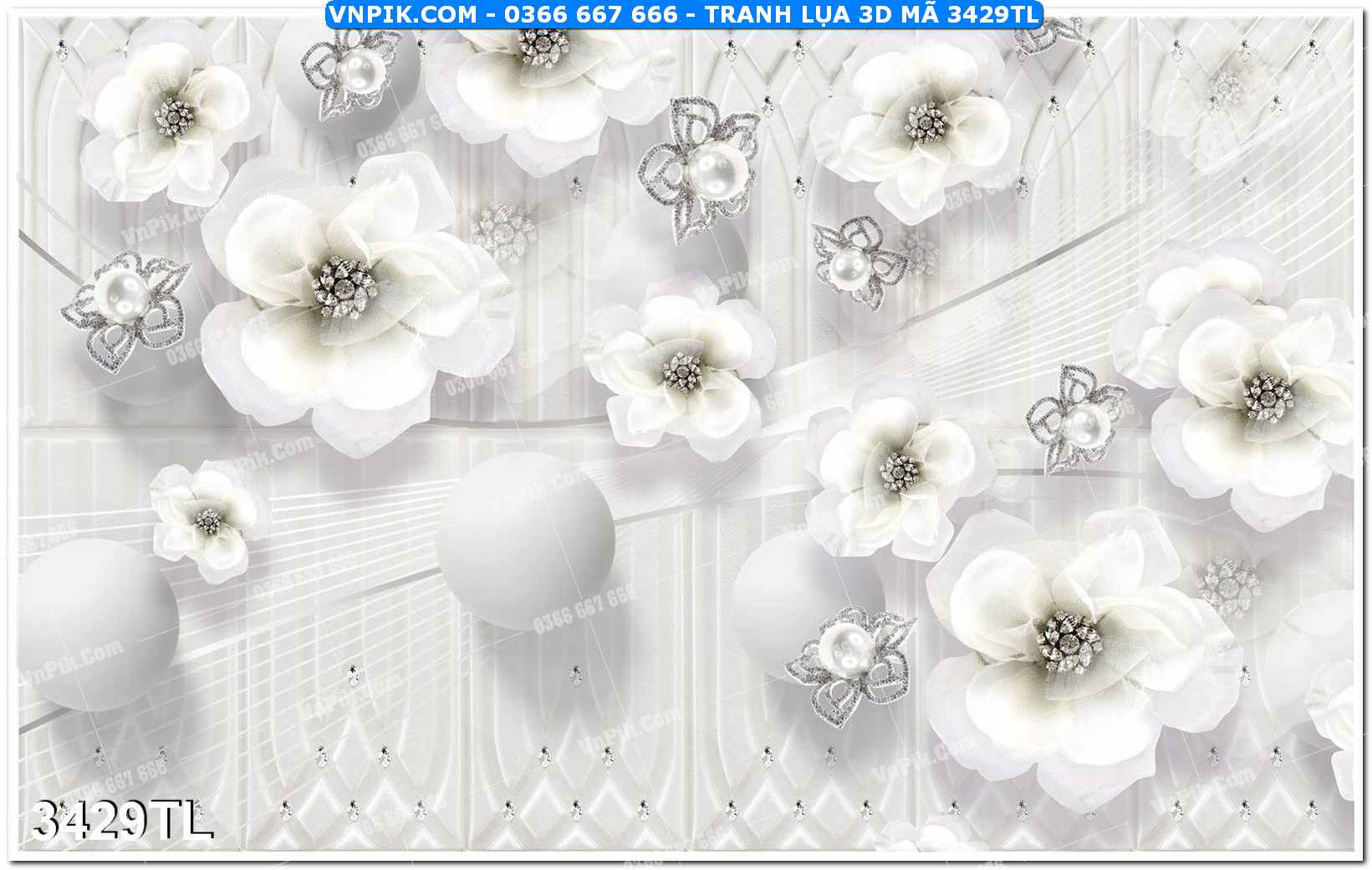 Tranh lụa 3D – Tranh trang trí dán tường 3429TL