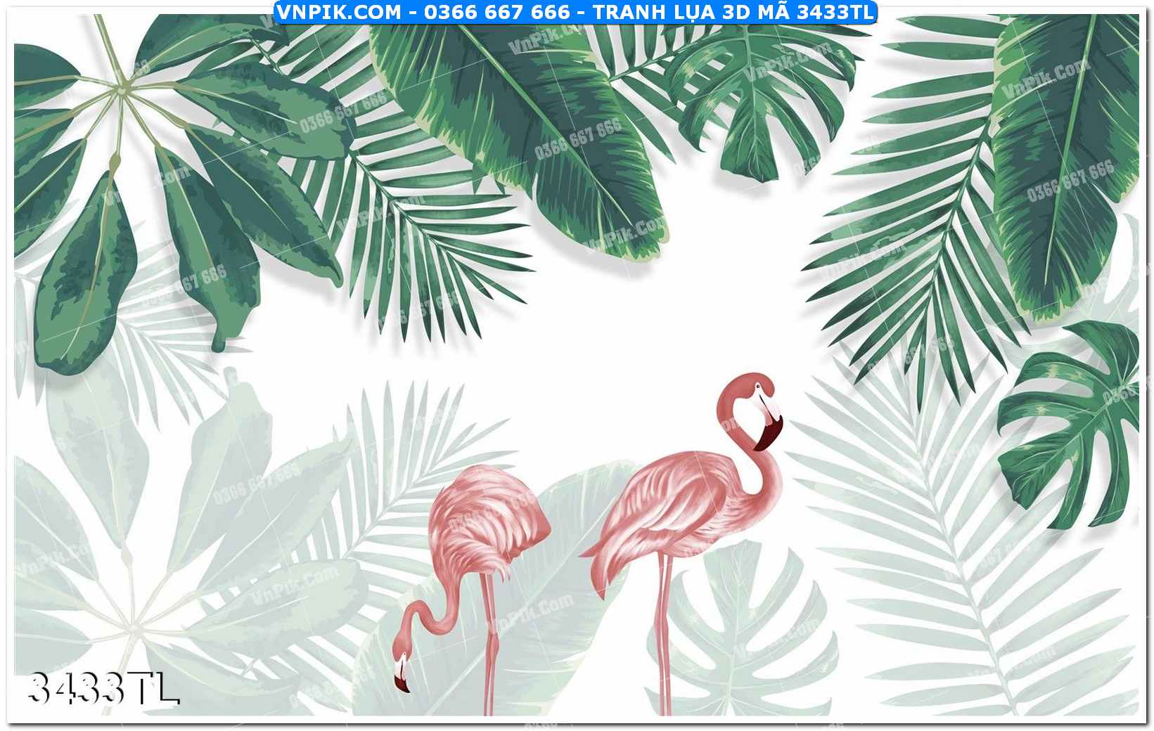 Tranh lụa 3D – Tranh trang trí dán tường 3433TL