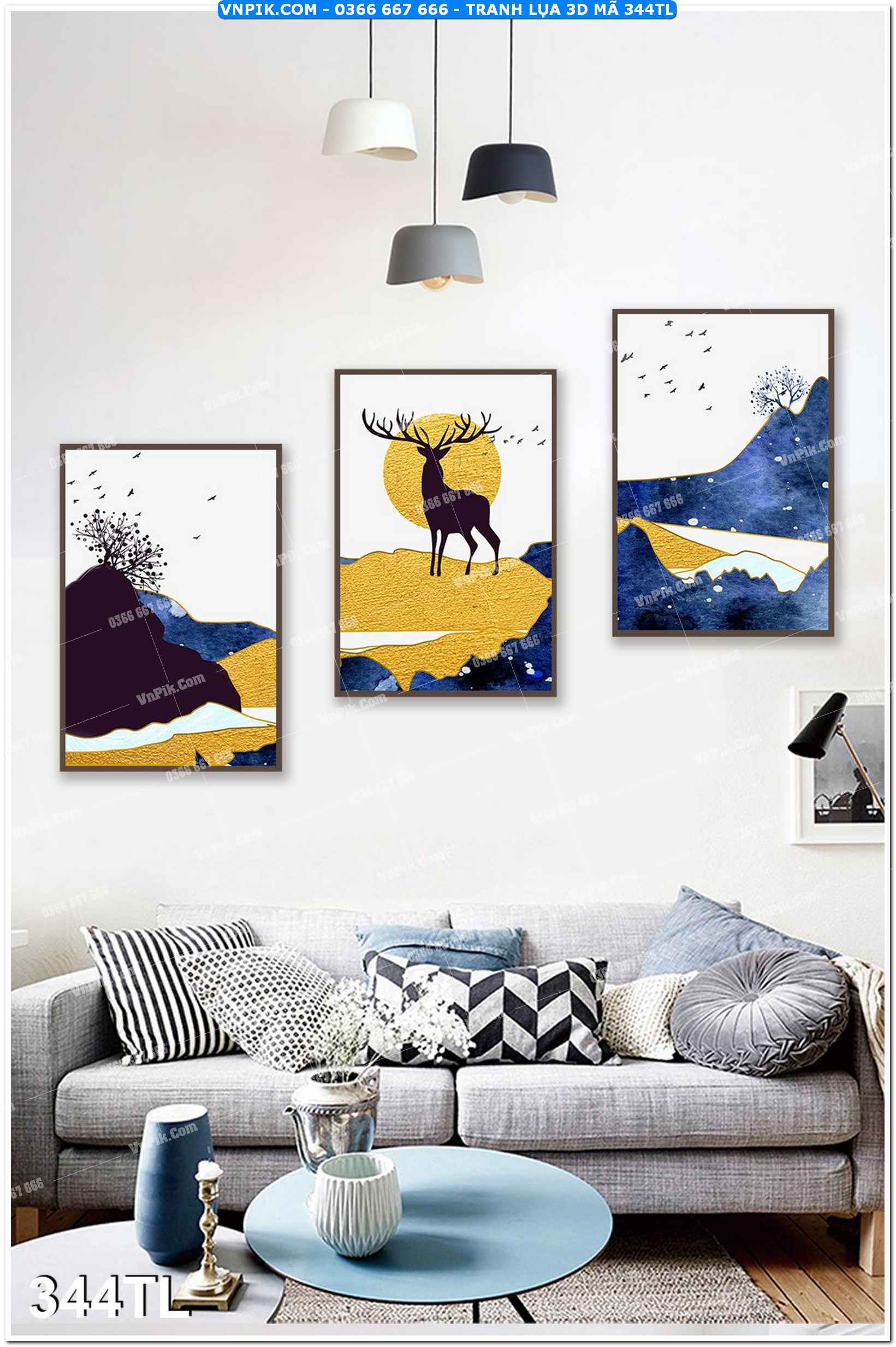 Tranh lụa 3D – Tranh trang trí dán tường 344TL