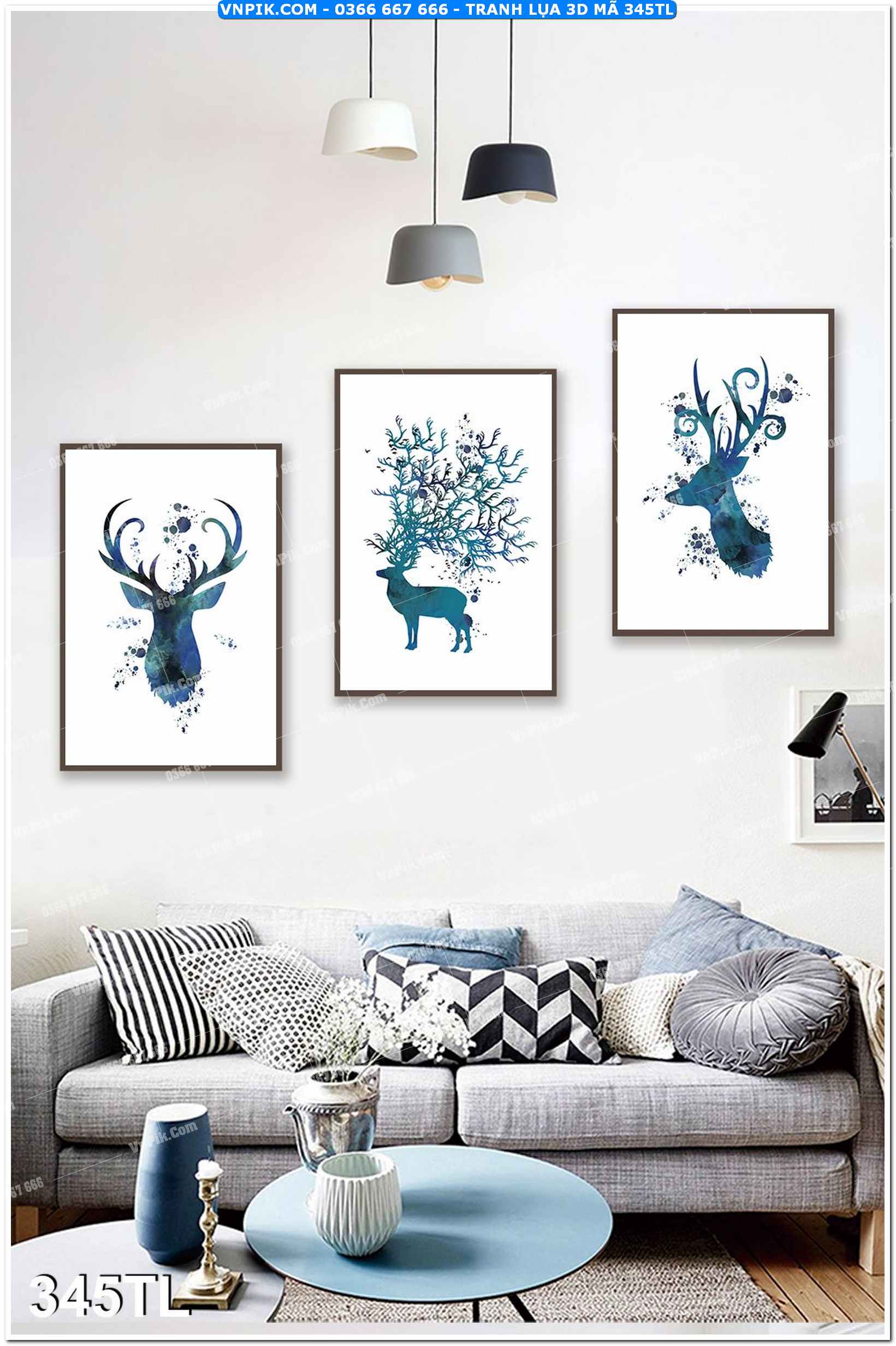 Tranh lụa 3D – Tranh trang trí dán tường 345TL