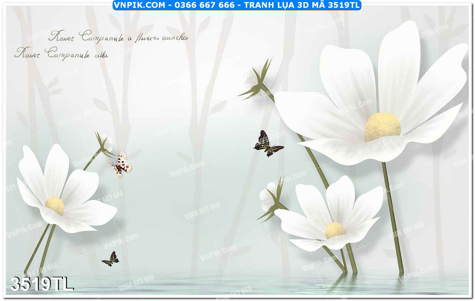 Tranh lụa 3D – Tranh trang trí dán tường 3519TL