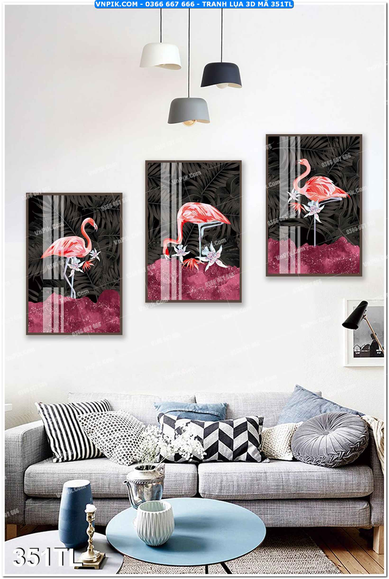 Tranh lụa 3D – Tranh trang trí dán tường 351TL