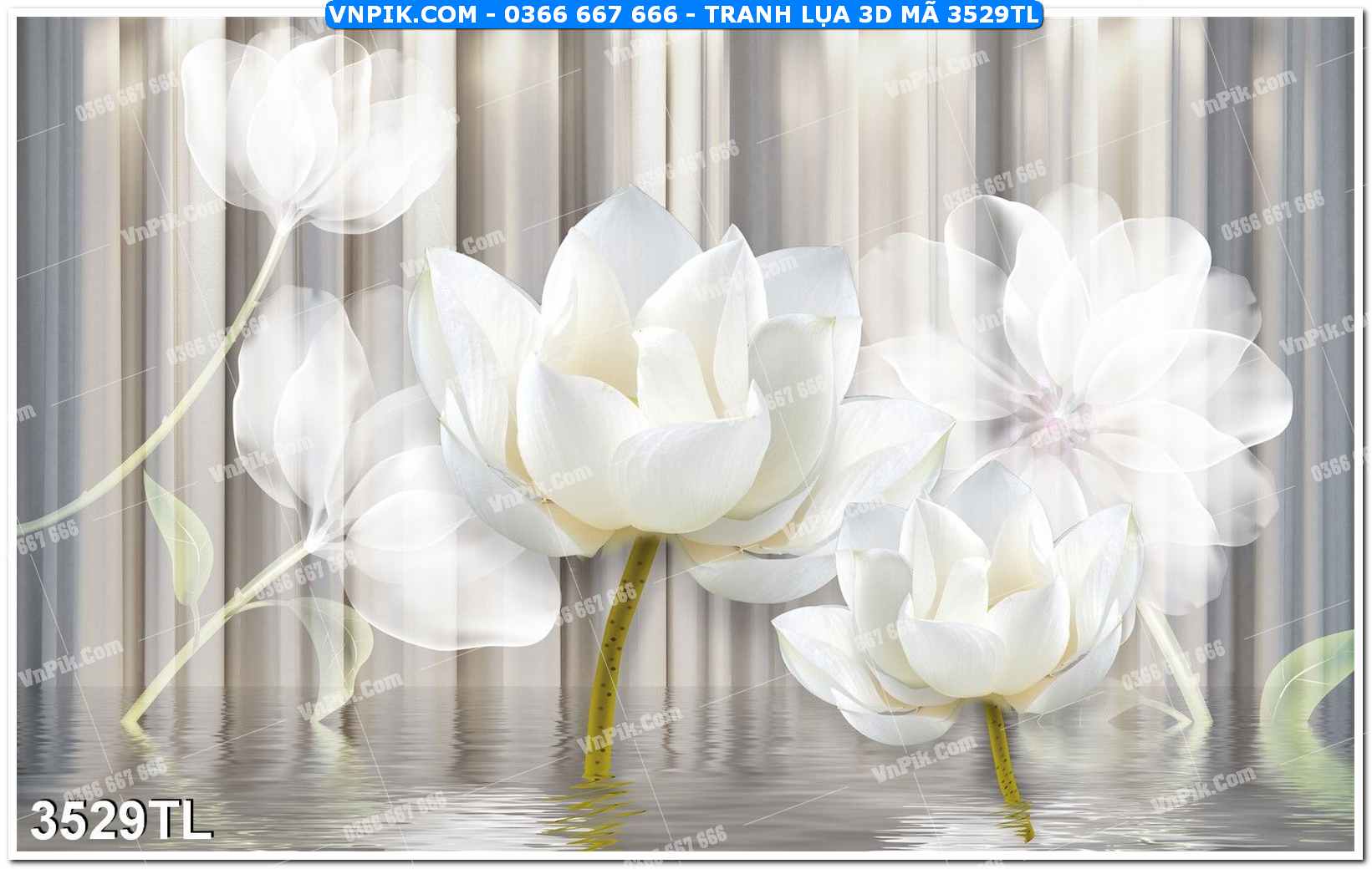 Tranh lụa 3D – Tranh trang trí dán tường 3529TL