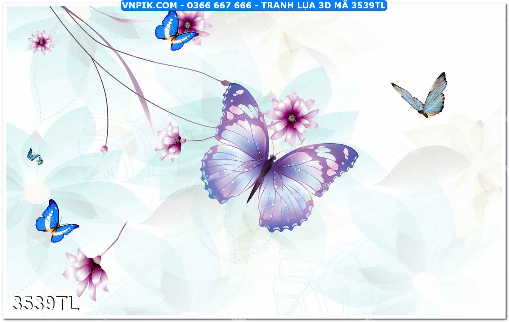 Tranh lụa 3D – Tranh trang trí dán tường 3539TL