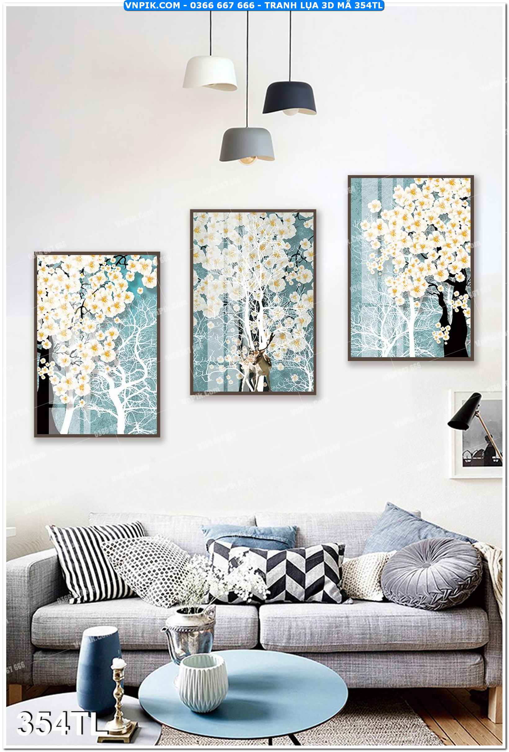 Tranh lụa 3D – Tranh trang trí dán tường 354TL