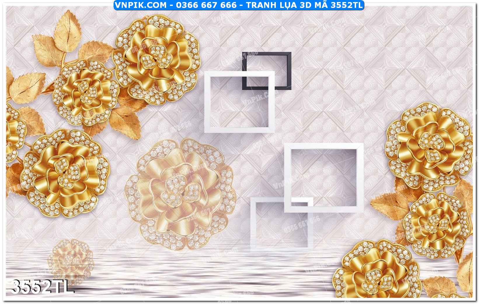 Tranh lụa 3D – Tranh trang trí dán tường 3552TL