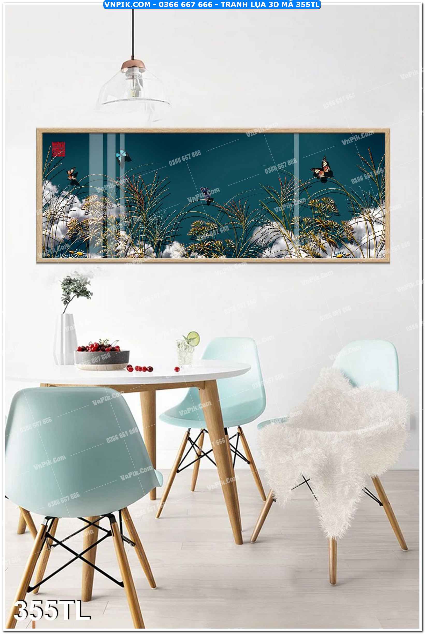 Tranh lụa 3D – Tranh trang trí dán tường 355TL