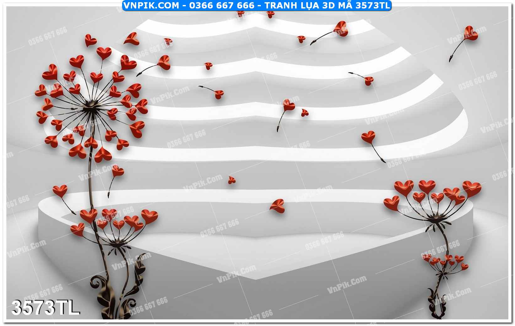 Tranh lụa 3D – Tranh trang trí dán tường 3573TL