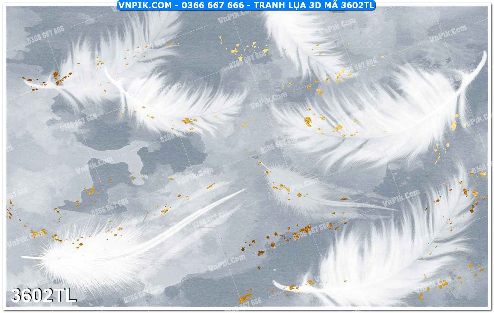 Tranh lụa 3D – Tranh trang trí dán tường 3602TL