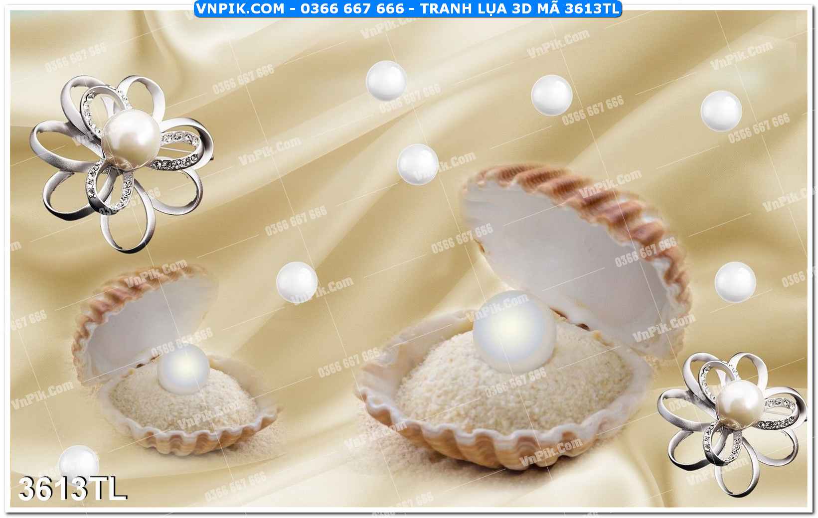 Tranh lụa 3D – Tranh trang trí dán tường 3613TL