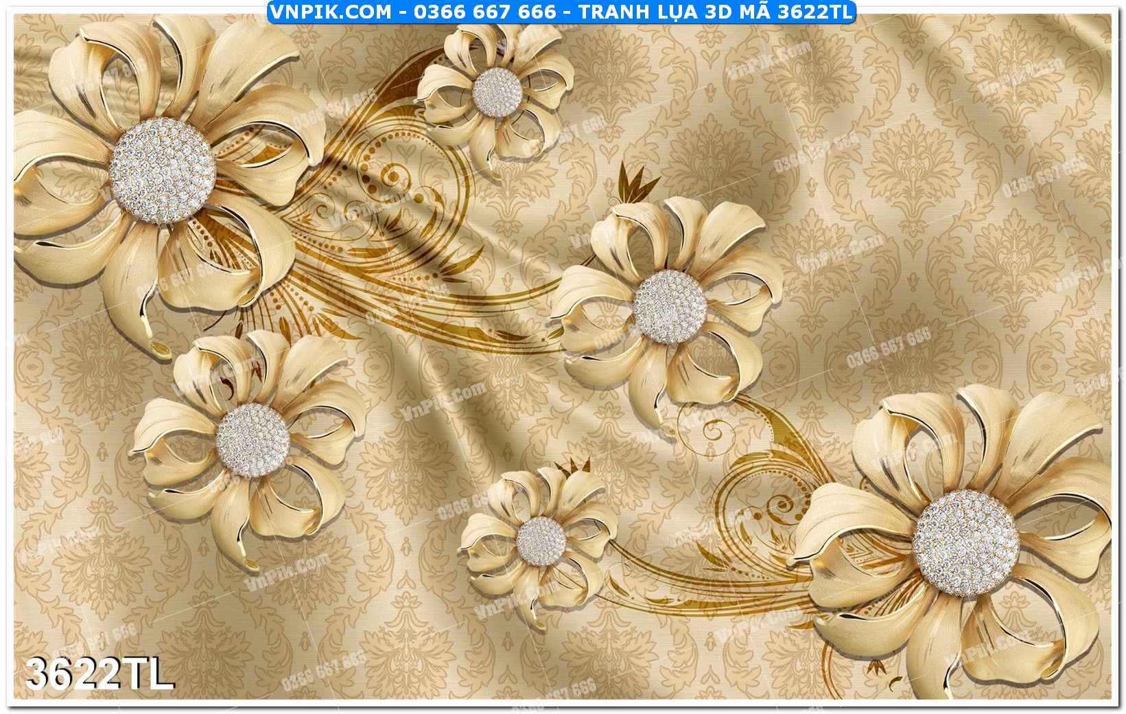 Tranh lụa 3D – Tranh trang trí dán tường 3622TL