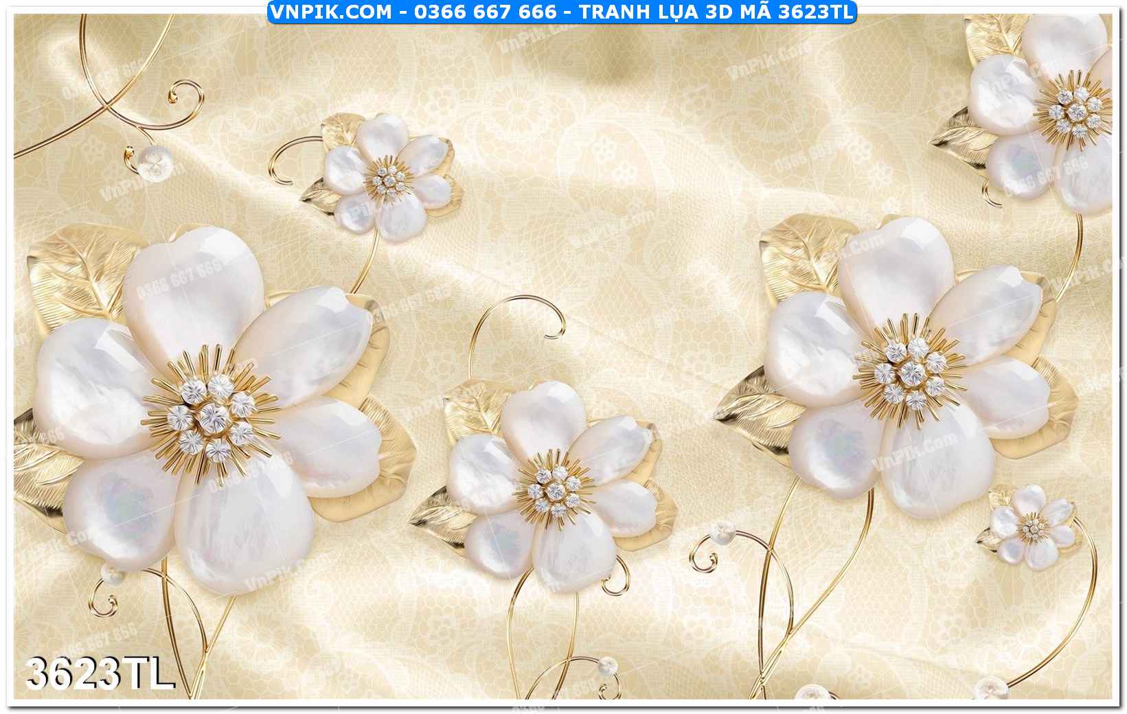 Tranh lụa 3D – Tranh trang trí dán tường 3623TL