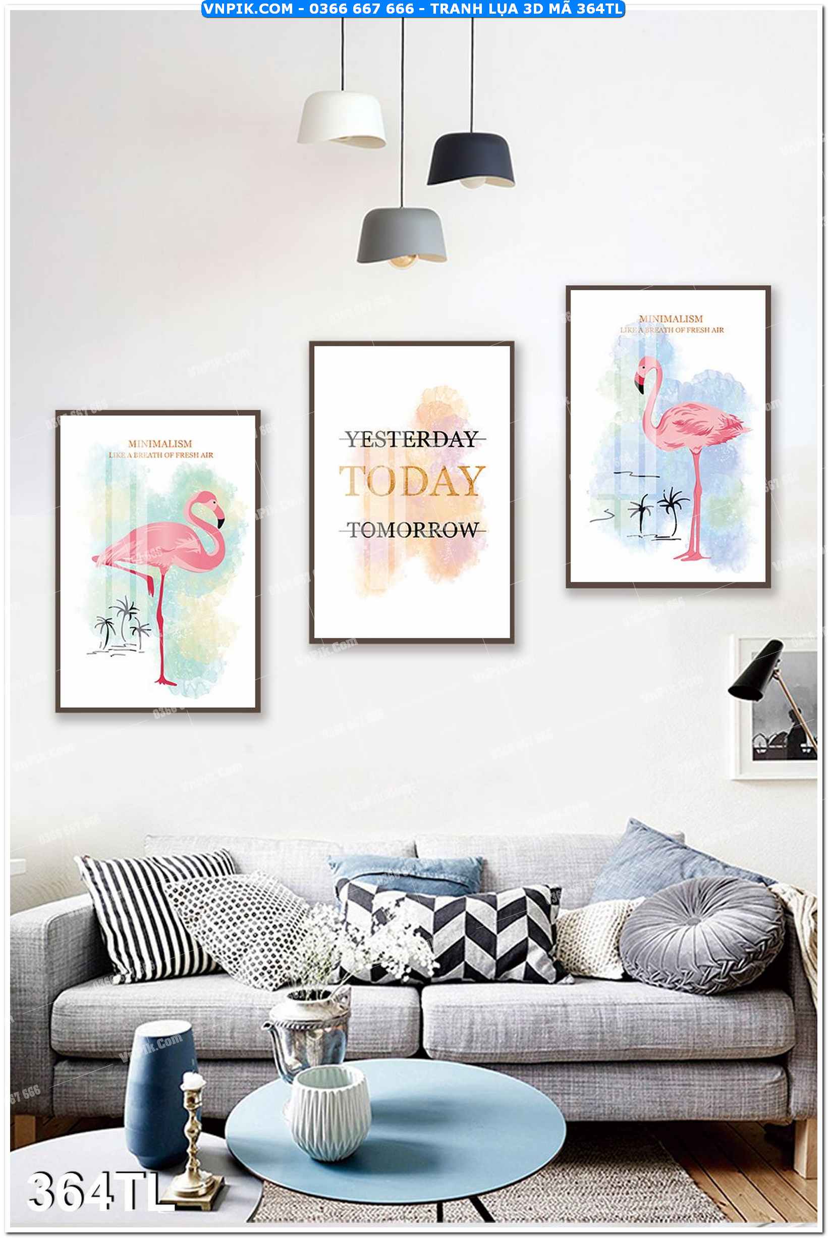 Tranh lụa 3D – Tranh trang trí dán tường 364TL