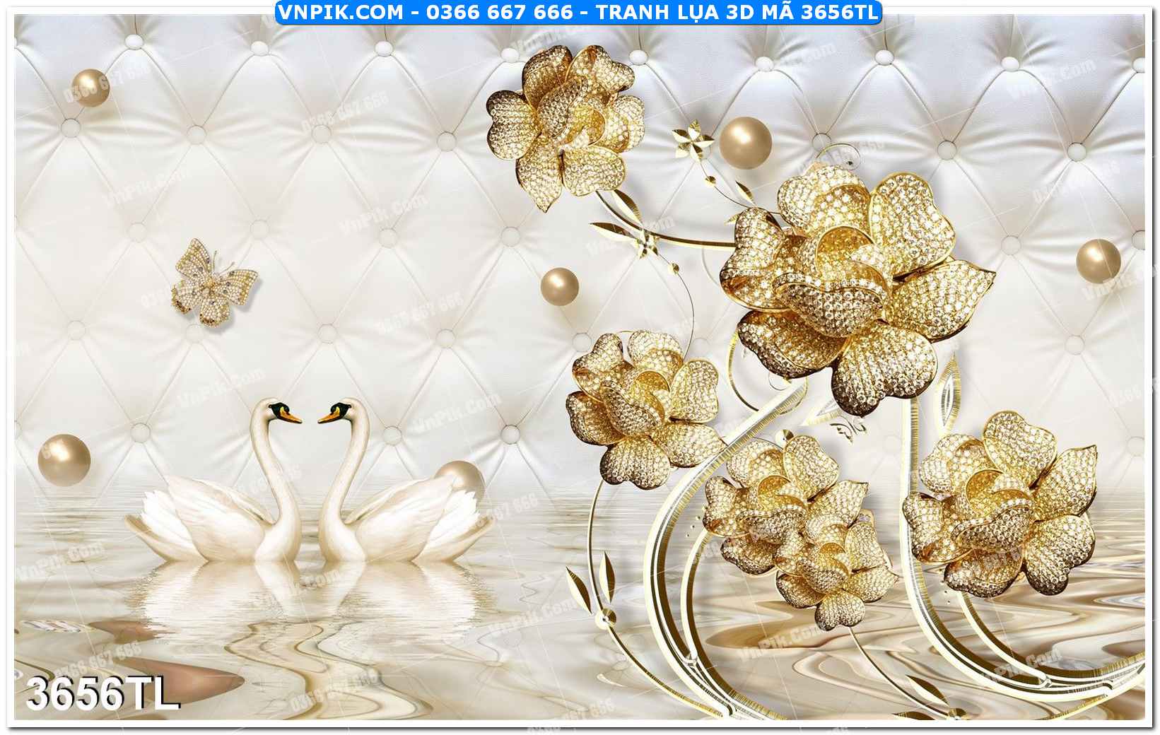 Tranh lụa 3D – Tranh trang trí dán tường 3656TL