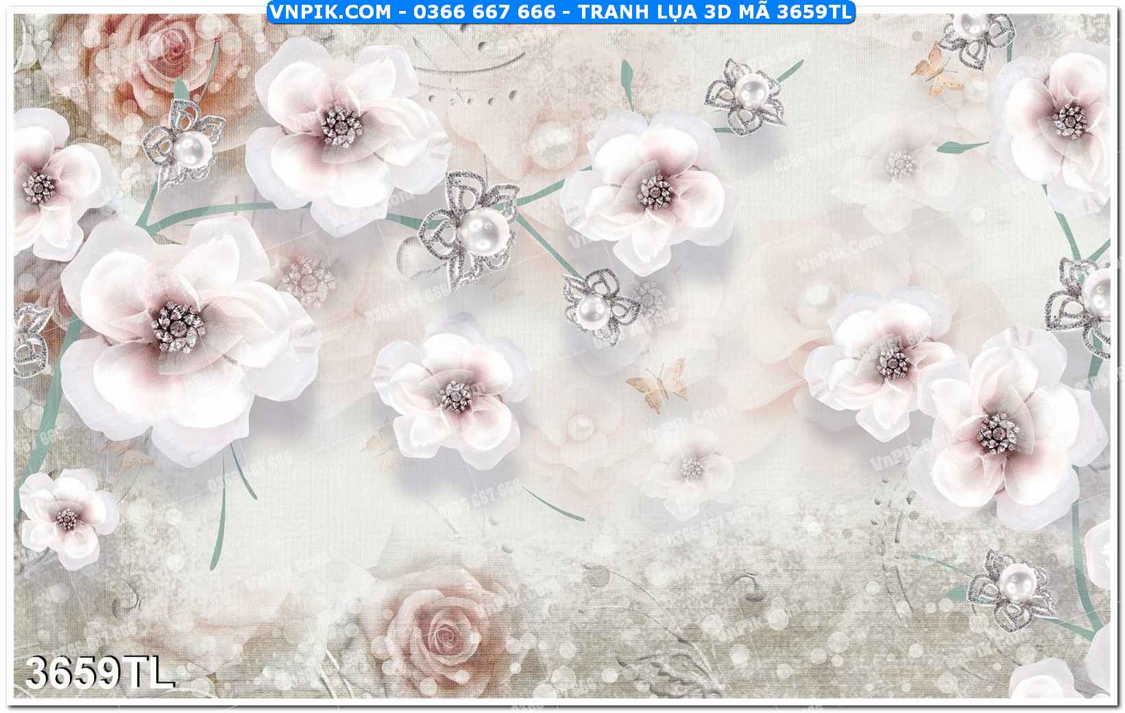 Tranh lụa 3D – Tranh trang trí dán tường 3659TL