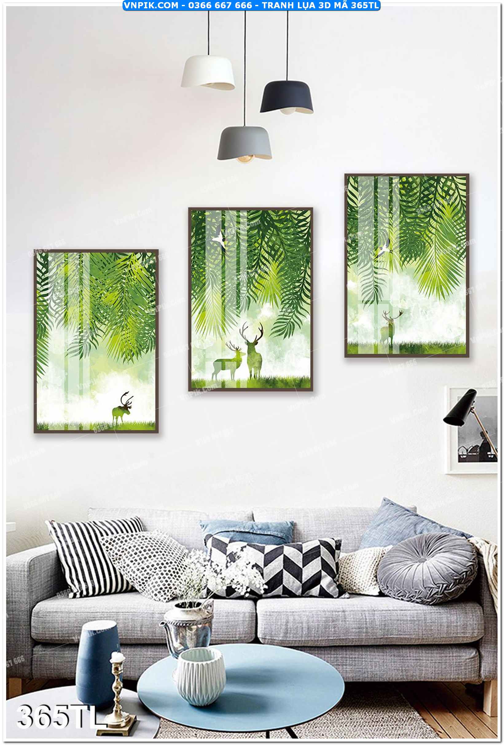 Tranh lụa 3D – Tranh trang trí dán tường 365TL