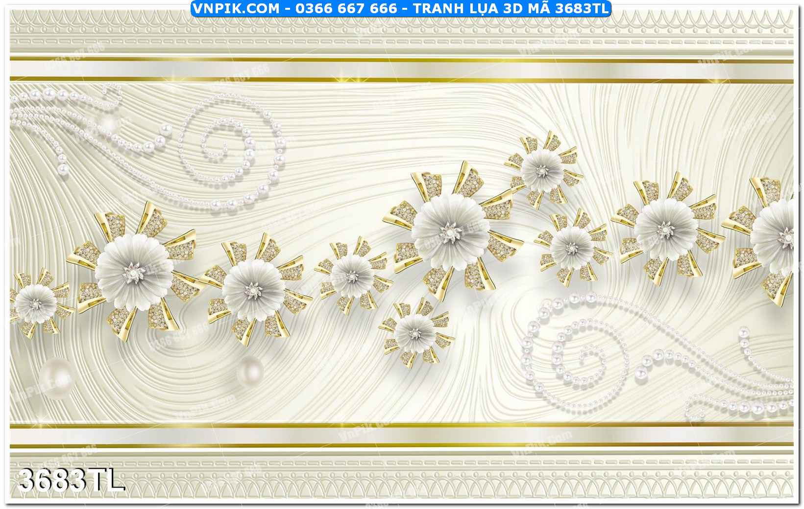 Tranh lụa 3D – Tranh trang trí dán tường 3683TL