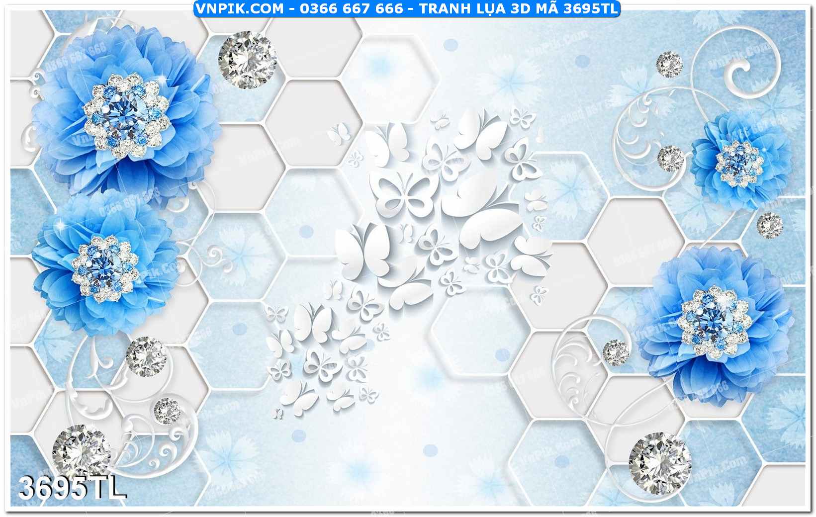 Tranh lụa 3D – Tranh trang trí dán tường 3695TL