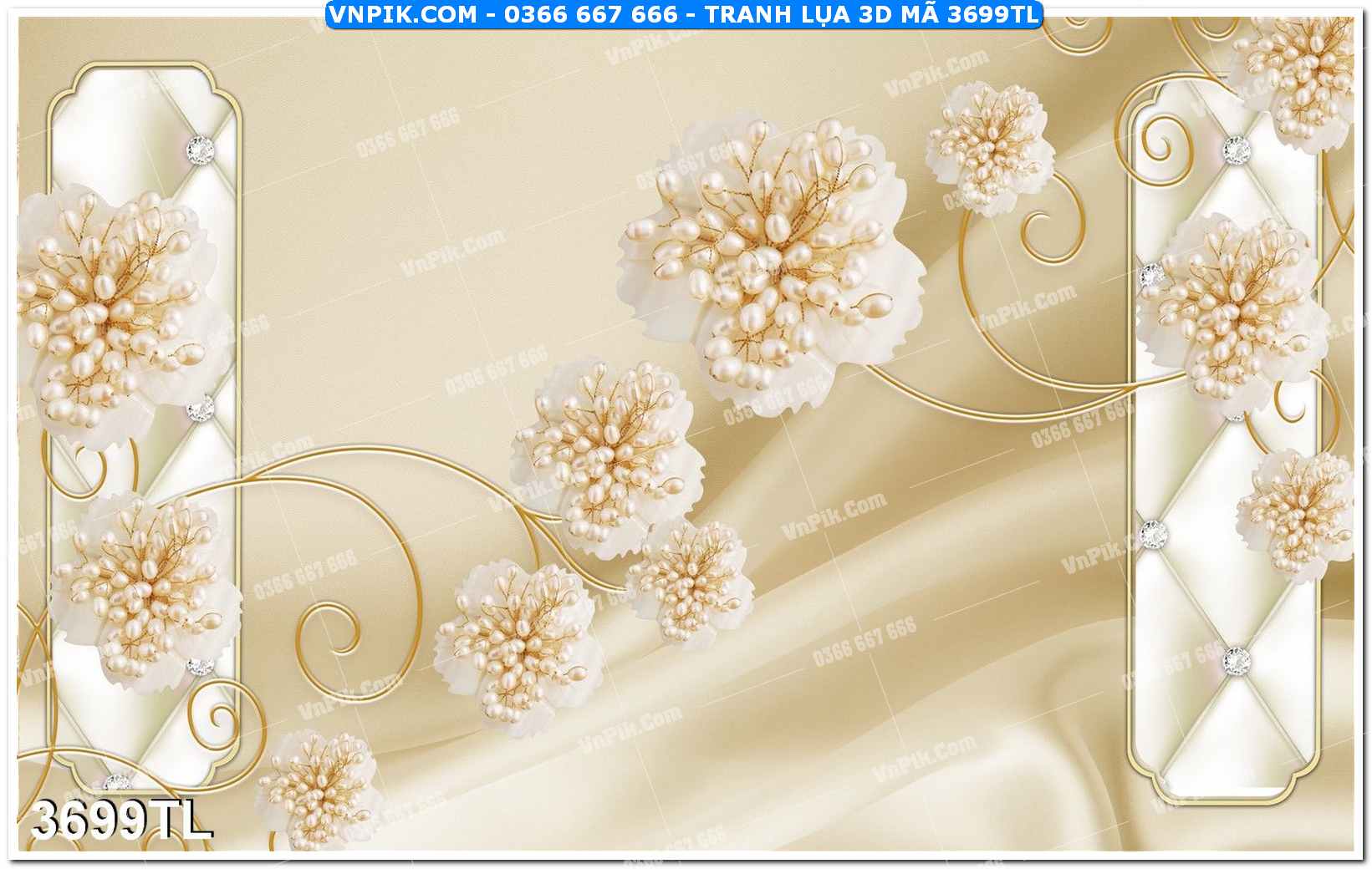 Tranh lụa 3D – Tranh trang trí dán tường 3699TL