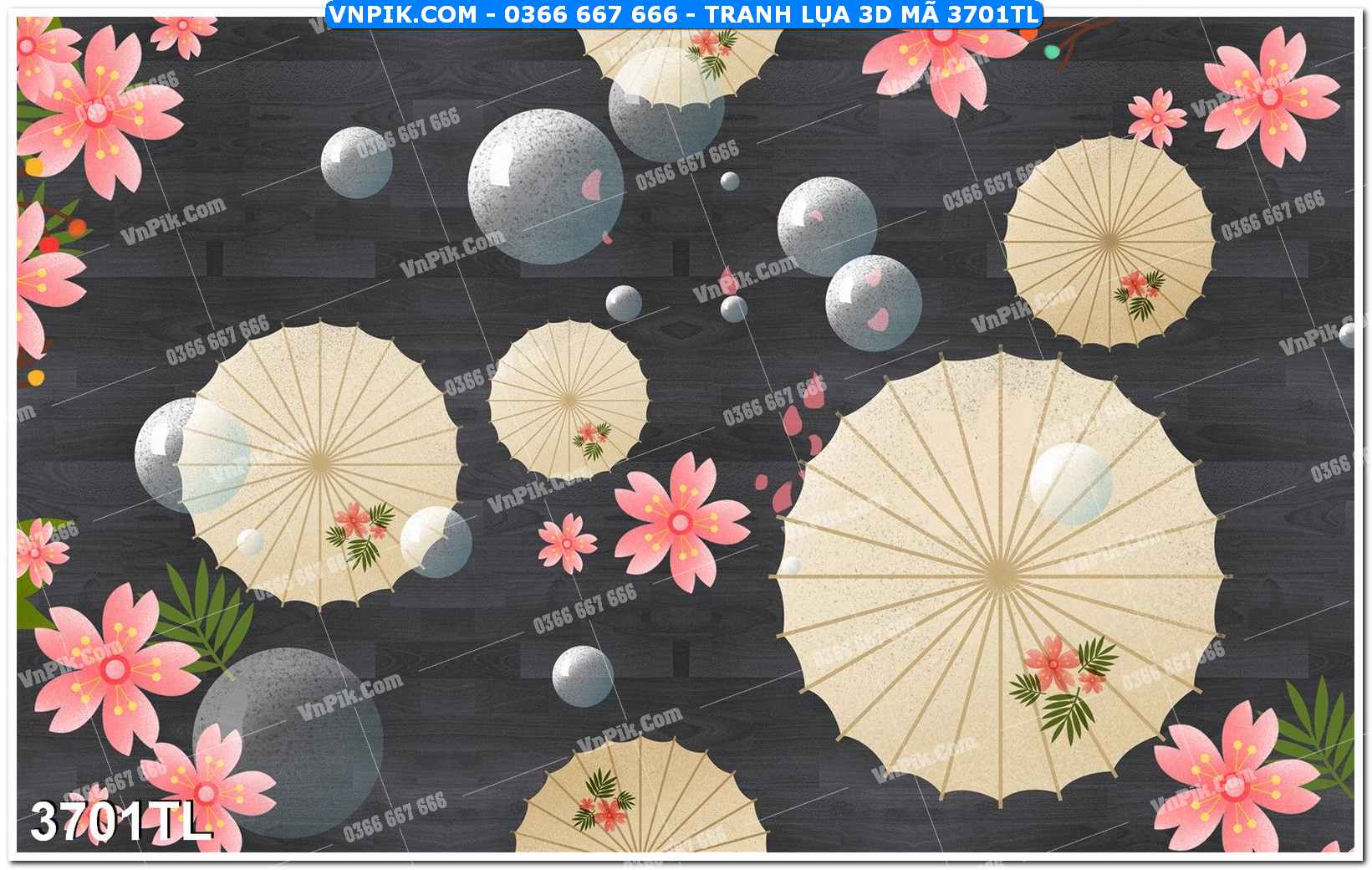 Tranh lụa 3D – Tranh trang trí dán tường 3701TL