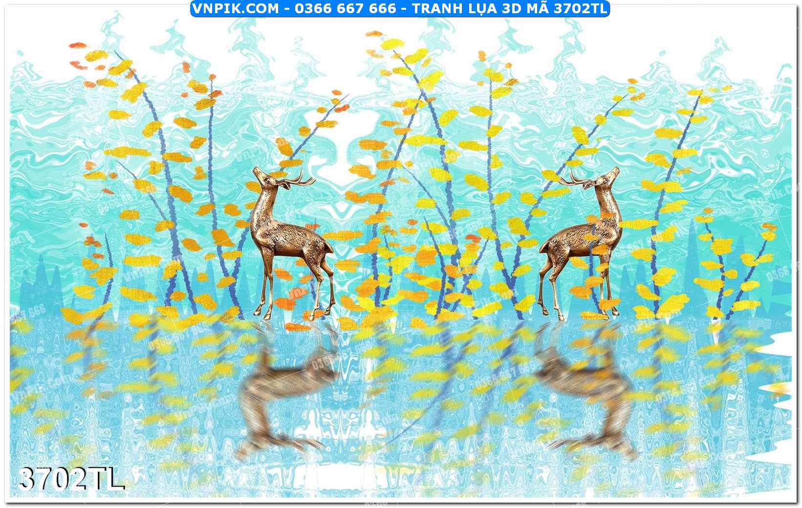 Tranh lụa 3D – Tranh trang trí dán tường 3702TL