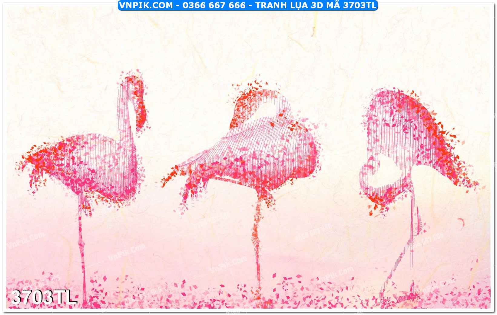 Tranh lụa 3D – Tranh trang trí dán tường 3703TL