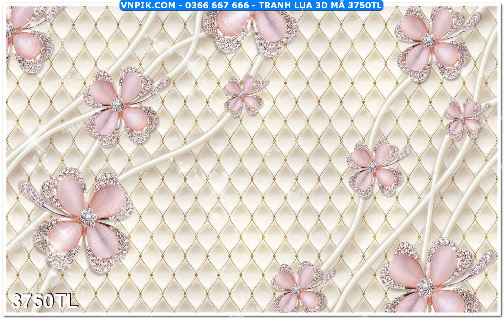 Tranh lụa 3D – Tranh trang trí dán tường 3750TL