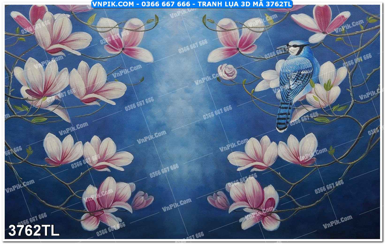 Tranh lụa 3D – Tranh trang trí dán tường 3762TL