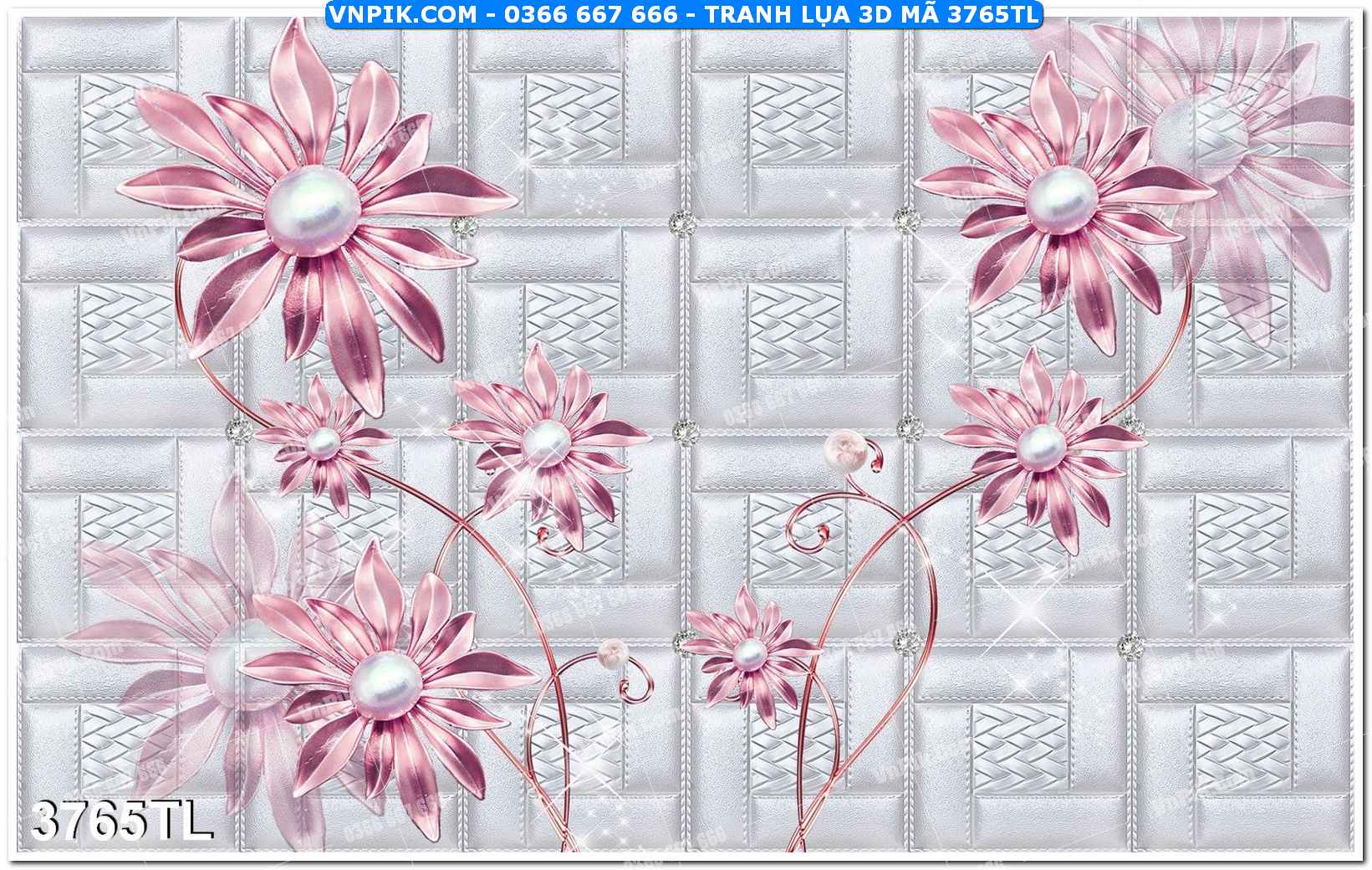 Tranh lụa 3D – Tranh trang trí dán tường 3765TL