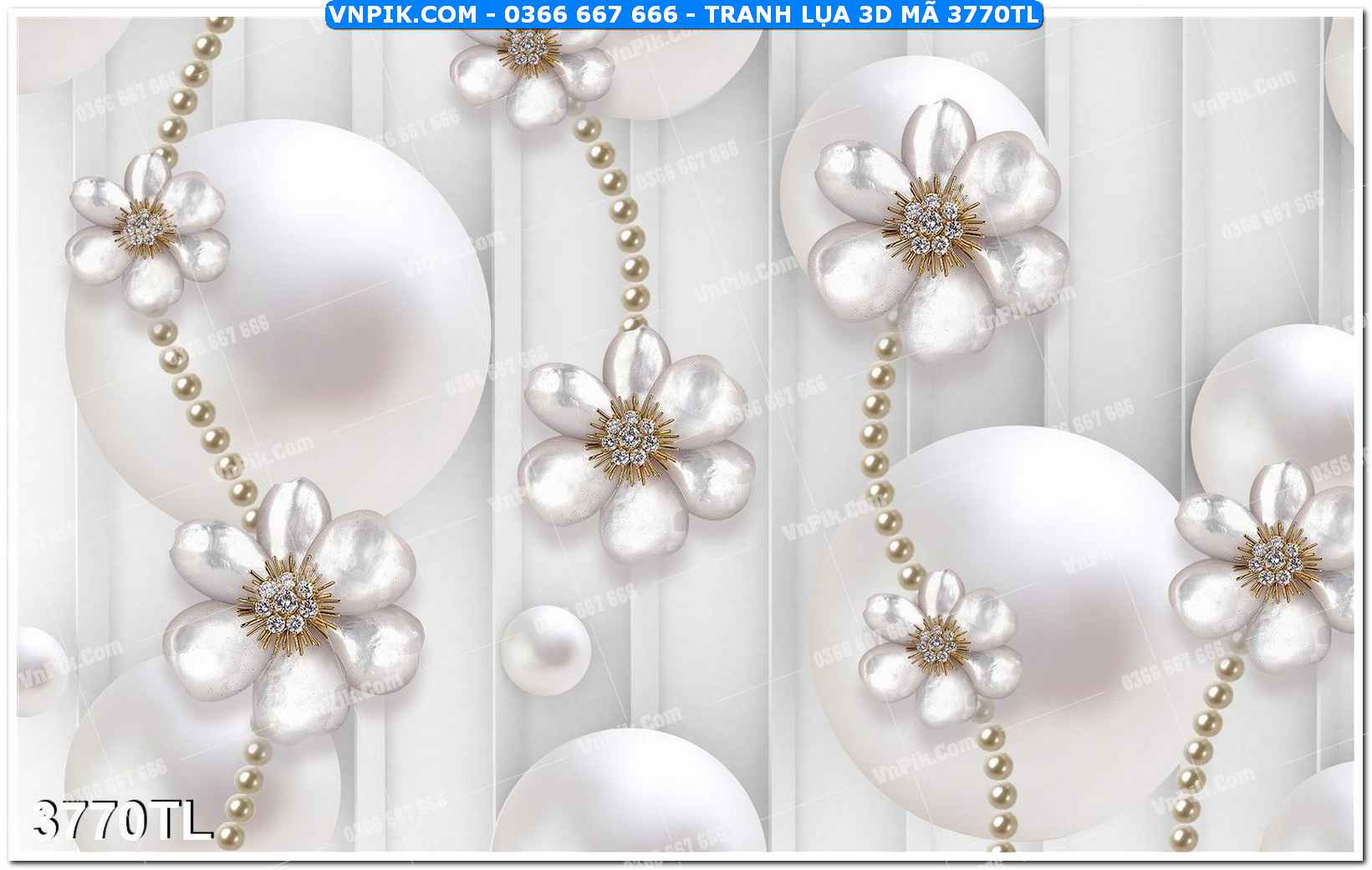 Tranh lụa 3D – Tranh trang trí dán tường 3770TL