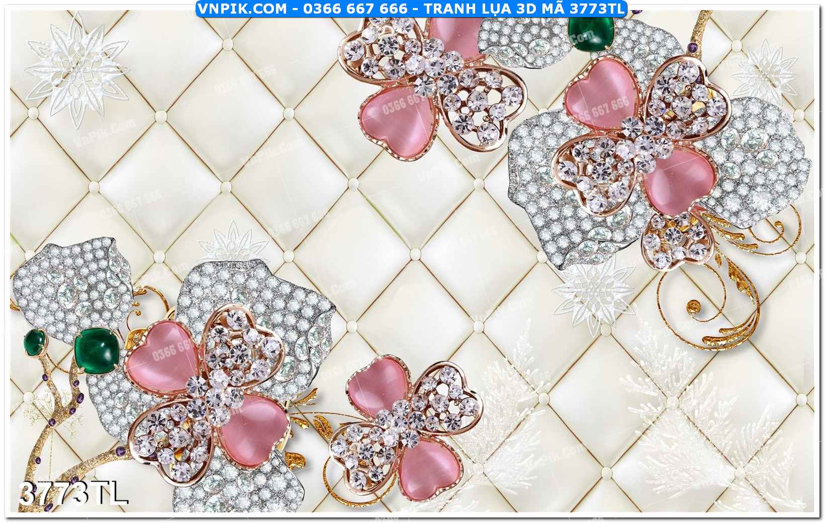 Tranh lụa 3D – Tranh trang trí dán tường 3773TL