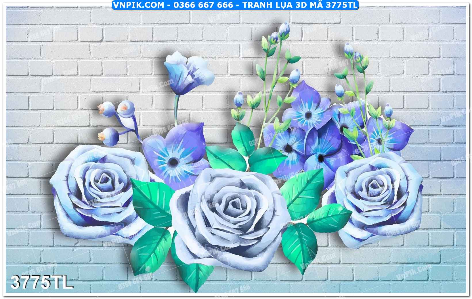 Tranh lụa 3D – Tranh trang trí dán tường 3775TL